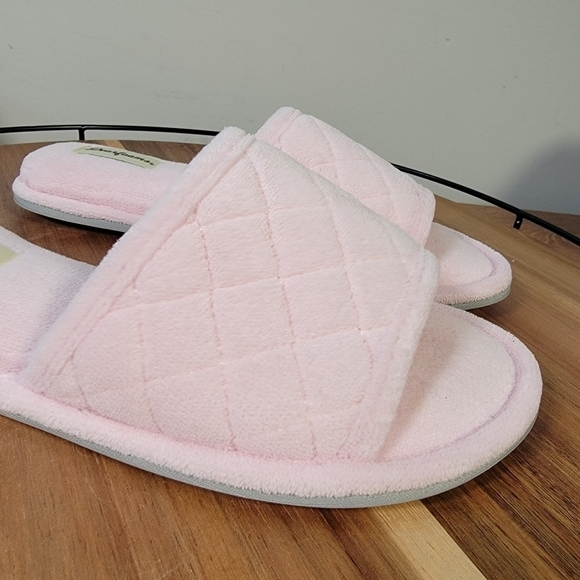Dearfoams Microfiber Terry Slide Slippers in Fresh Pink Size 7 / 8 - Picture 6 of 17